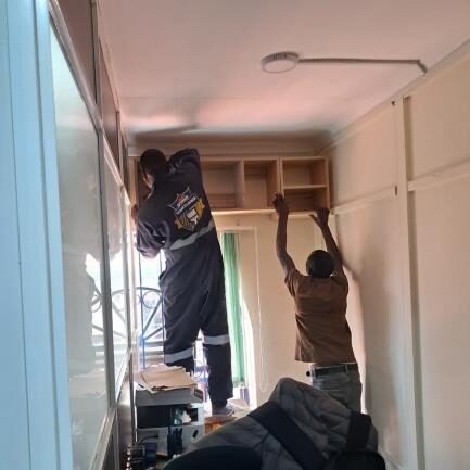 Cabinetry installation at client office